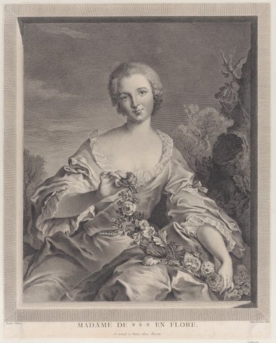 Portrait de Louise Henriette de Bourbon Conti en Flora - François Voyez
