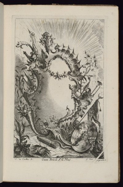 Cartouche avec Trophée Armorial, Livre de Cartouches à divers usages - François de Cuvilliés the Elder