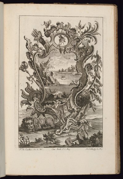 Cartouche avec Carquois et Lion, Livre de Cartouches Irréguliers - François de Cuvilliés the Elder