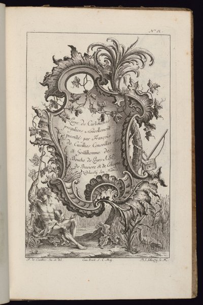 Cartouche avec palmier, Livre de Cartouches Irréguliers - François de Cuvilliés the Elder