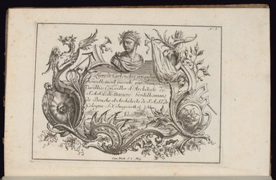Cartouche avec Buste en Portrait, Livre de Cartouches Irréguliers - François de Cuvilliés the Elder