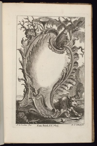 Cartouche avec arbre, Livre de Cartouches Irréguliers - François de Cuvilliés the Elder