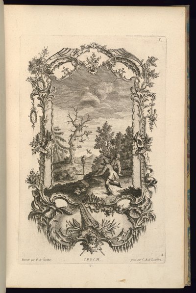 Conception pour cartouche avec grands et petits compartiments - François de Cuvilliés the Elder