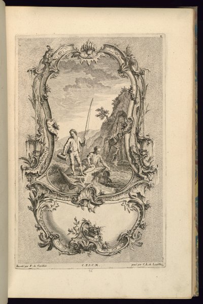 Conception pour un cartouche avec grands et petits compartiments - François de Cuvilliés the Elder