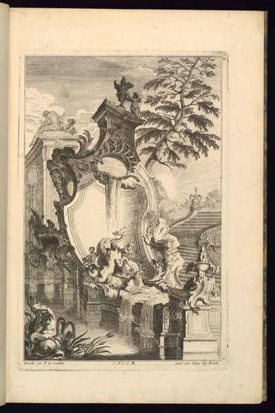 Conception pour une fontaine avec un putto chevauchant un dauphin - François de Cuvilliés the Elder
