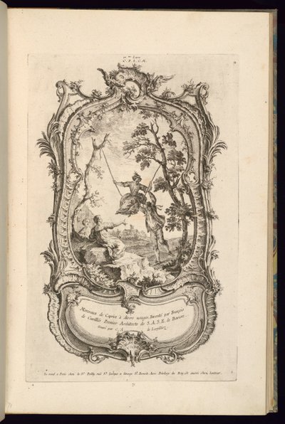 Conception pour un cartouche avec grands et petits compartiments - François de Cuvilliés the Elder
