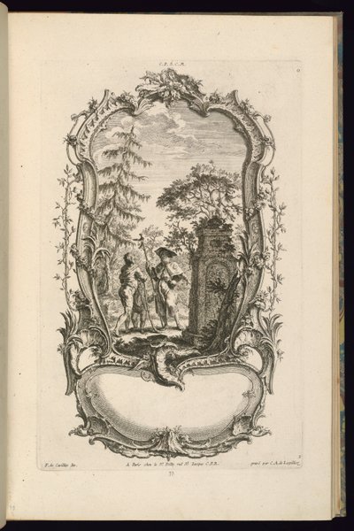 Conception pour un cartouche avec grands et petits compartiments - François de Cuvilliés the Elder