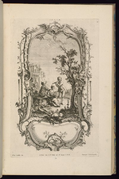 Conception pour une cartouche avec grands et petits compartiments - François de Cuvilliés the Elder