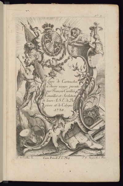 Page de titre, Livre de Cartouches à divers usages - François de Cuvilliés the Elder