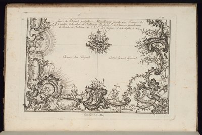 Deux quarts de plafond, Nouveau Livre de Plafonds Irréguliers - François de Cuvilliés the Elder