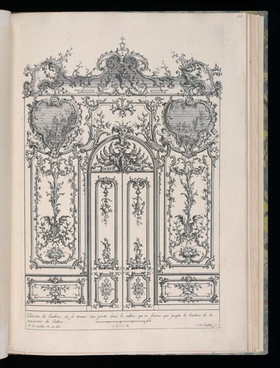 Mur avec double porte, Livre de Lambris - François de Cuvilliés the Elder