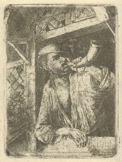 Boulanger soufflant dans une corne - François de Maleck