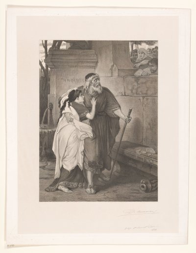 Œdipe aveugle guidé par Antigone - François de Meersman (signed by artist)