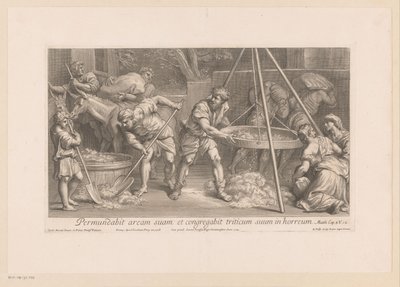 Travailleurs traitant le grain - François de Poilly (II)