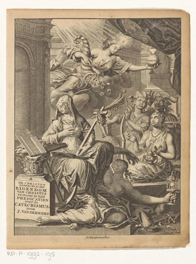 Allégorie avec des personnifications féminines de la vérité et peut-être des vertus et des vices - François van Bleyswijck