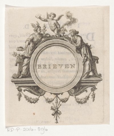 Figure allégorique et femme écrivant - François van Bleyswijck