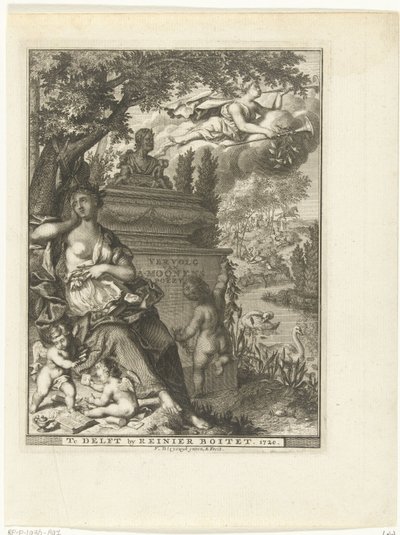Muse et putti près du monument funéraire du poète Arnold Moonen - François van Bleyswijck