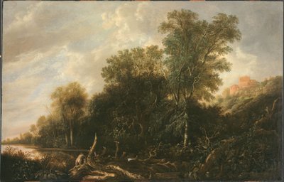 Paysage boisé avec femmes se baignant - François van Knibbergen