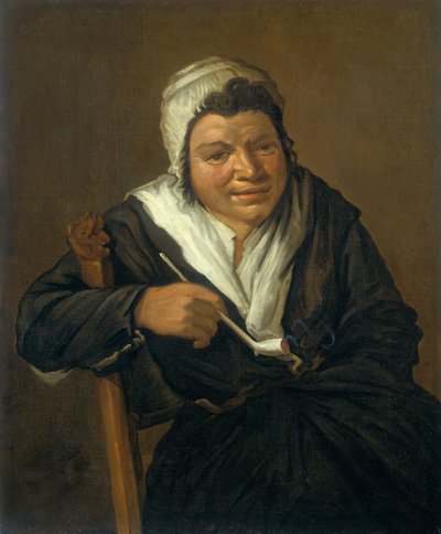 Une femme fumant une pipe - Frans (Follower of) Hals
