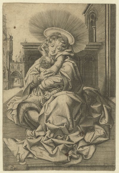 Madone avec enfant dans un jardin - Frans Crabbe van Espleghem