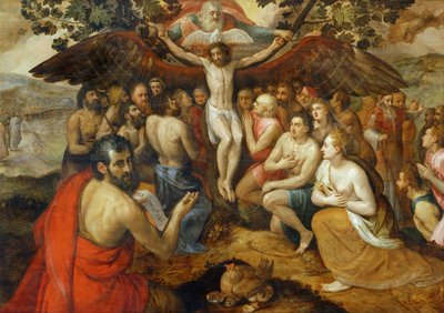 Allegorie Trinitaire, Dieu rassemblant son peuple et … - Frans Floris