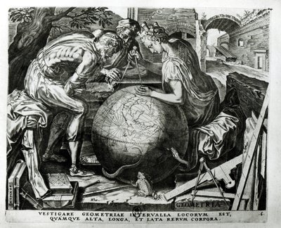 Géométrie, gravée par Hieronymus Cock - Frans Floris