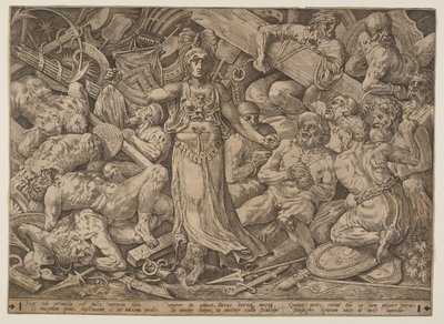 Victoria entourée de prisonniers et de trophées de guerre - Frans Floris I