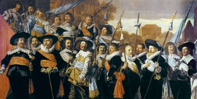 Portrait de groupe des officiers et sous-officiers de la Garde Civique à Haarlem - Frans Hals