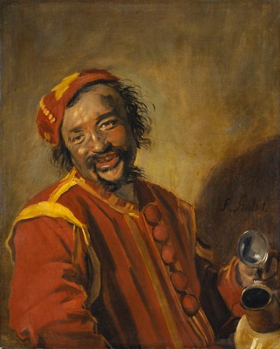 Homme riant avec cruche, connu sous le nom de Peeckelhaeringh - Frans Hals