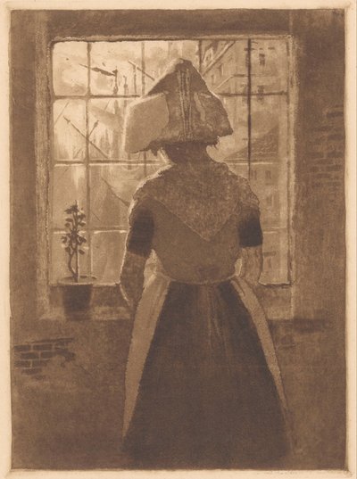 Fille zélandaise devant une fenêtre - Frans Hermesdorf