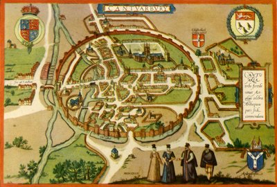 Plan de Canterbury au XVIe siècle - Frans Hogenberg