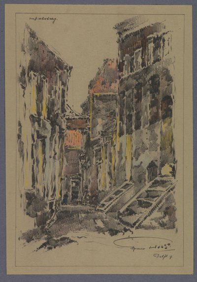 Halsteeg à Delft - Frans Holst (signed by artist)