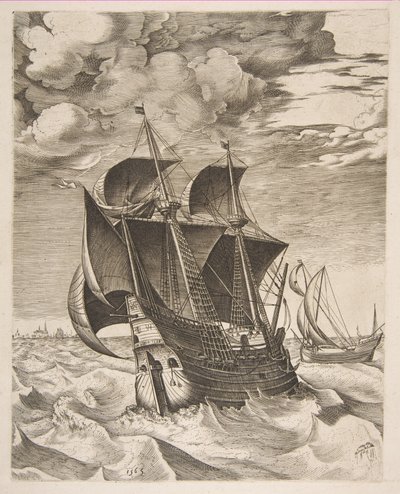 Un Hulk néerlandais et un Boeier de The Sailing Vessels, 1565 - Frans Huys