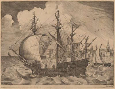 Quatre-mâts armé mettant à la mer - Frans Huys after Pieter Bruegel the Elder