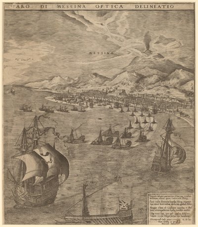 Bataille navale dans le détroit de Messine - Frans Huys after Pieter Bruegel the Elder
