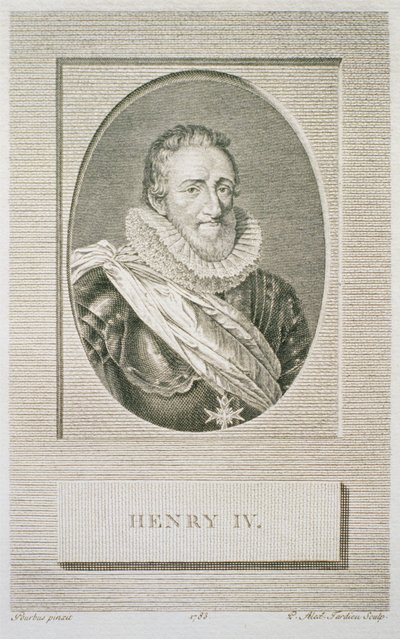 Henri IV (1553-1610), gravé par Pierre Alexandre Tardieu (1756-1844), 1783 - Frans II after Pourbus