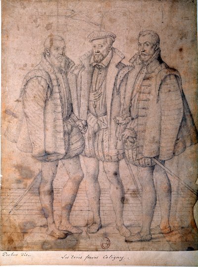 Portrait des trois Coligny - Frans I Pourbus
