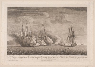 La brigantine Lougen attaquée près de St. Thomas, 3 mars 1801 - Frans Martin Dodt