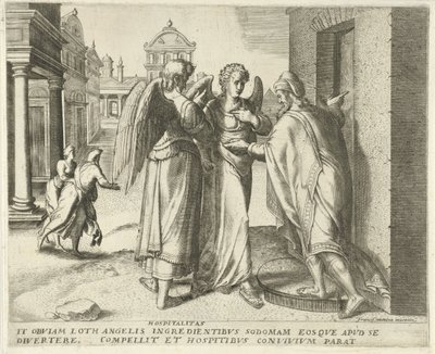 Lot et les deux anges - Frans Menton