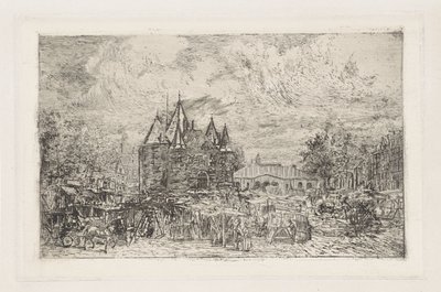 Vue du Nieuwmarkt, Amsterdam - Frans Schikkinger