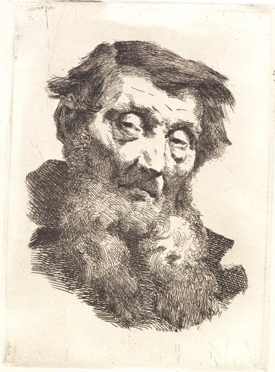 Vieil homme avec barbe grise divisée - Frans Schwartz