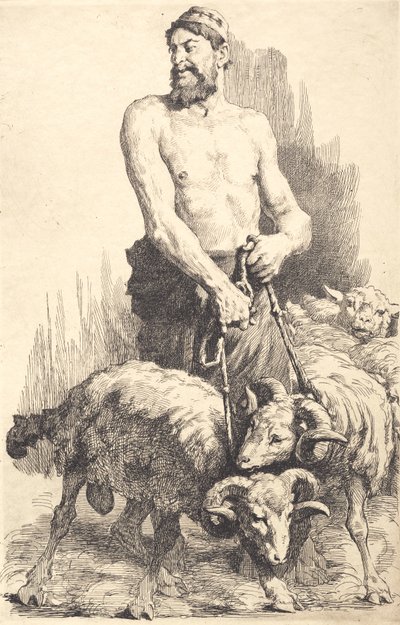 Le berger avec les béliers - Frans Schwartz