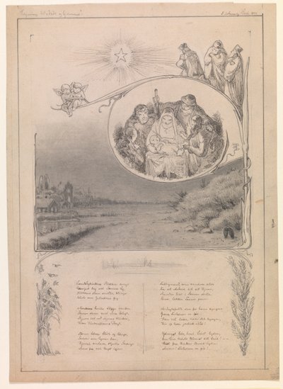 Dessin de Noël pour "Ude og hjemme" - Frans Schwartz