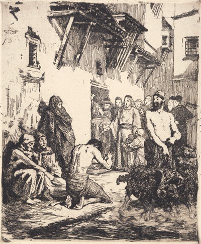 Le Christ guérit deux aveugles et un possédé - Frans Schwartz