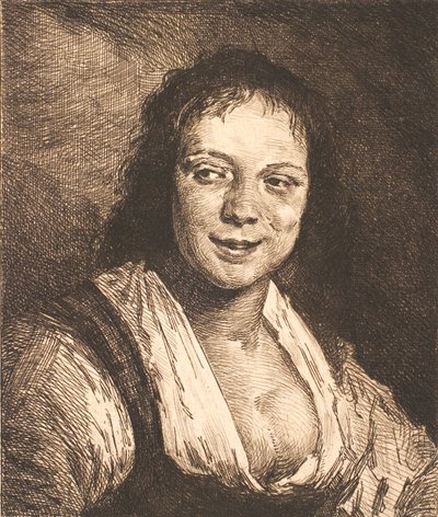 Fille souriante, d