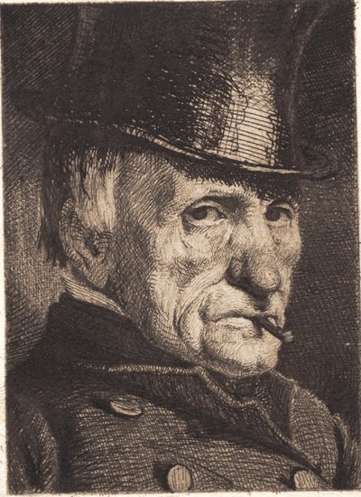 Homme avec chapeau et cigare - Frans Schwartz