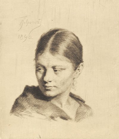 Jeune fille regardant de côté - Frans Schwartz