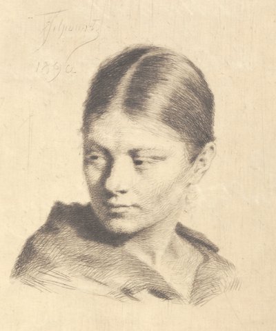 Jeune fille regardant de côté - Frans Schwartz
