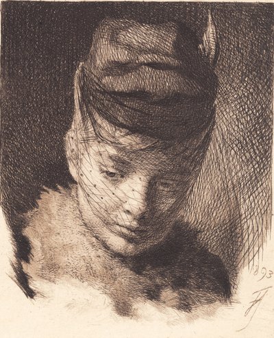 Jeune Fille avec Bonnet et Voile - Frans Schwartz