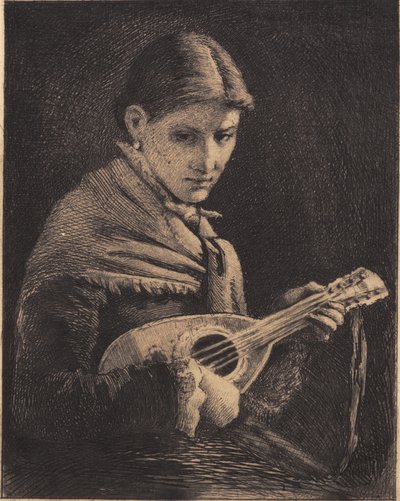 Jeune fille avec mandoline - Frans Schwartz